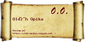 Oláh Opika névjegykártya